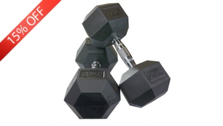 Southern Rubber Hex Dumbbell - Sold As Pair