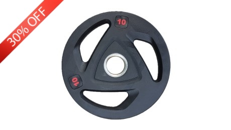 Olympic Weight Plates - 3 Grip Rubber Coated Olympic Weight Plates - 3 Grip Rubber Coated