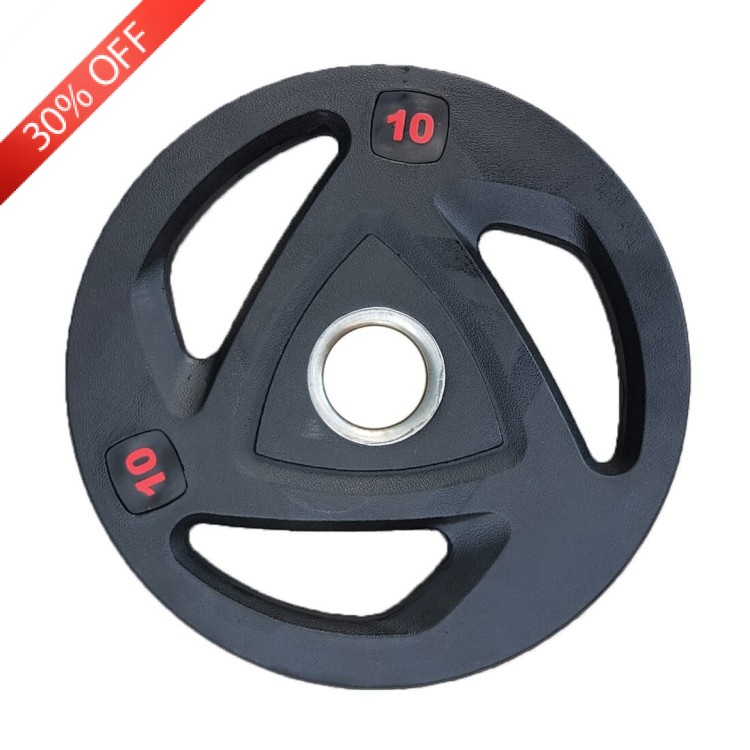 Olympic Weight Plates - 3 Grip Rubber Coated Olympic Weight Plates - 3 Grip Rubber Coated