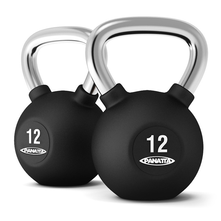 Panatta Kettlebells - Rubber with Chrome Cast Steel Handle Panatta Kettlebells - Rubber with Chrome Cast Steel Handle